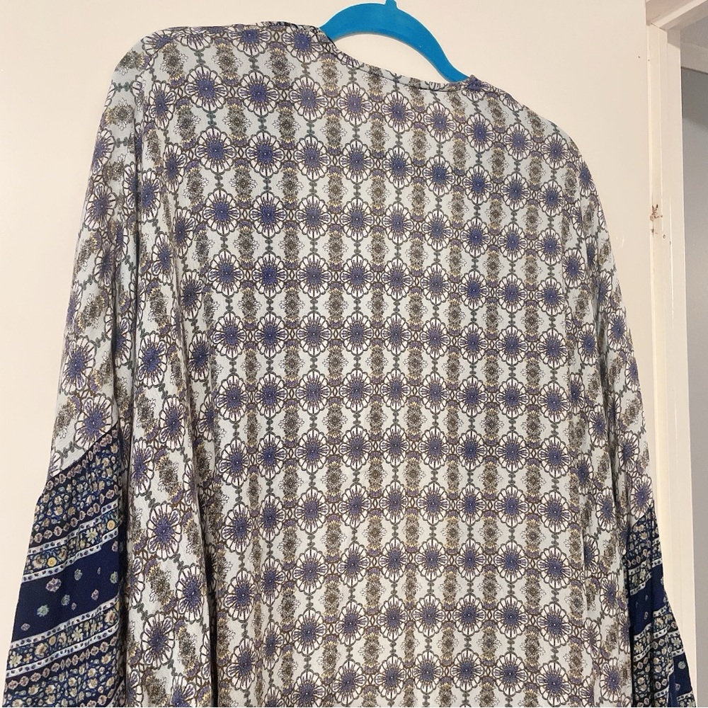 Mystree Boho Printed Open Front Kimono Cardigan - Picture 7 of 7